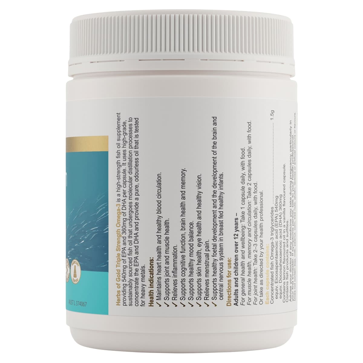 Thumbnail Herbs of Gold Triple Strength Omega-3 150 Capsules