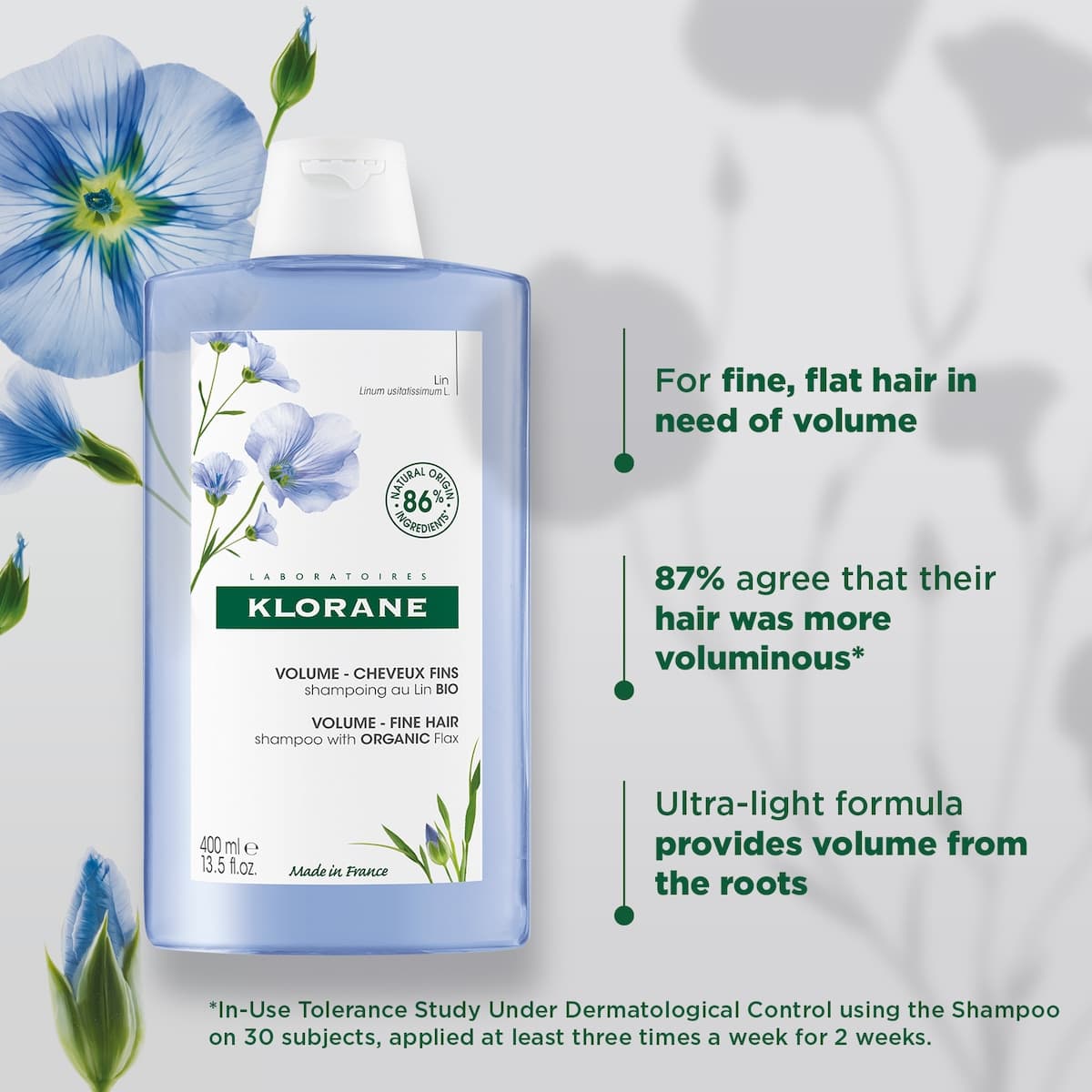 Thumbnail Klorane Volumising Shampoo With Organic Flax 400ml