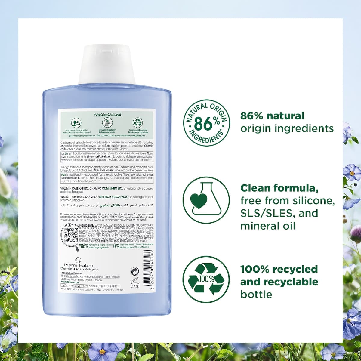 Thumbnail Klorane Volumising Shampoo With Organic Flax 400ml