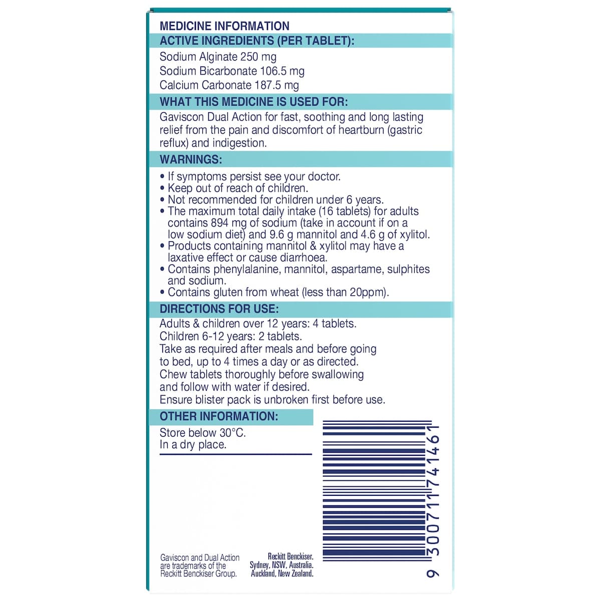 Thumbnail Gaviscon Dual Action Mixed Berry Chewable Tablets 48 Pack