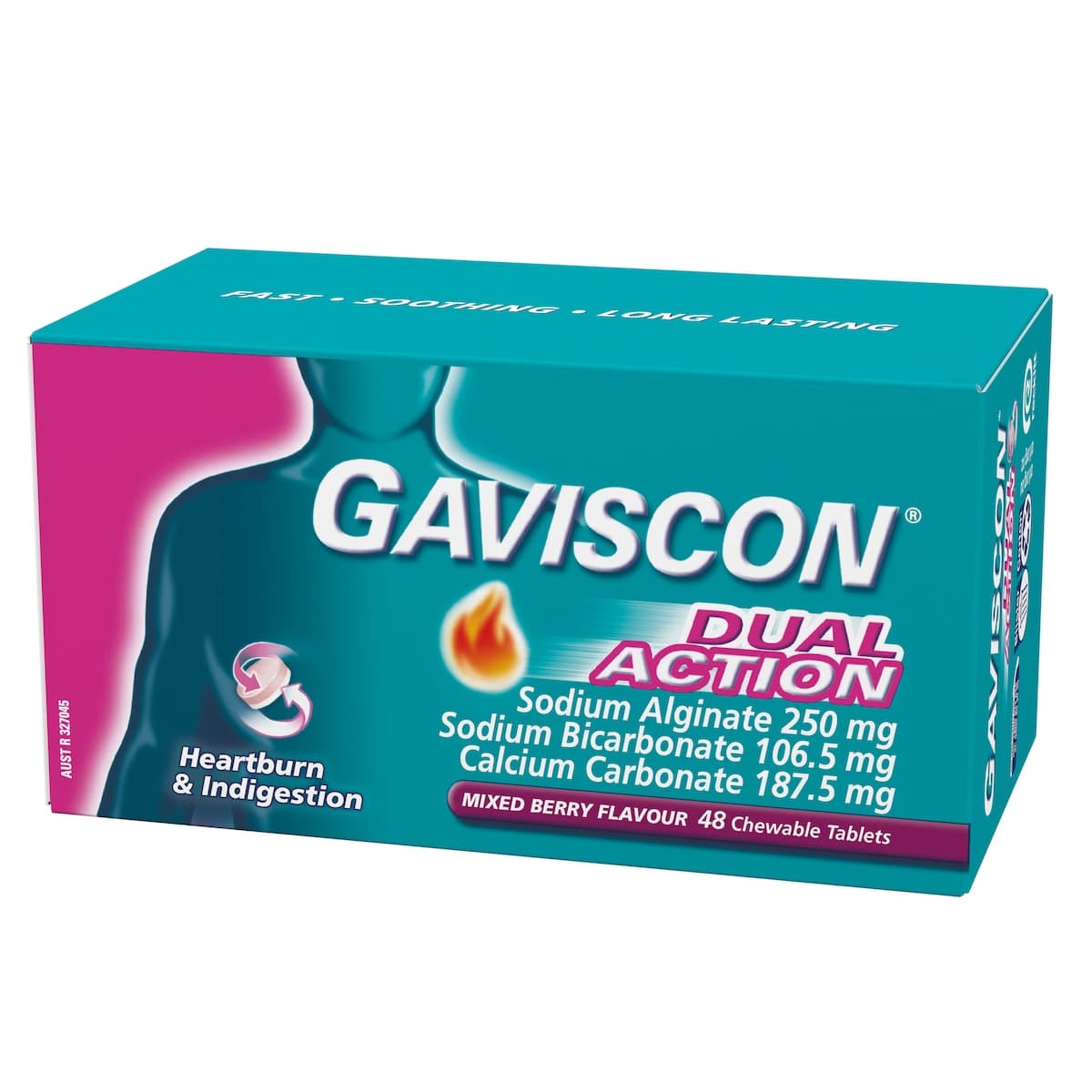 Thumbnail Gaviscon Dual Action Mixed Berry Chewable Tablets 48 Pack