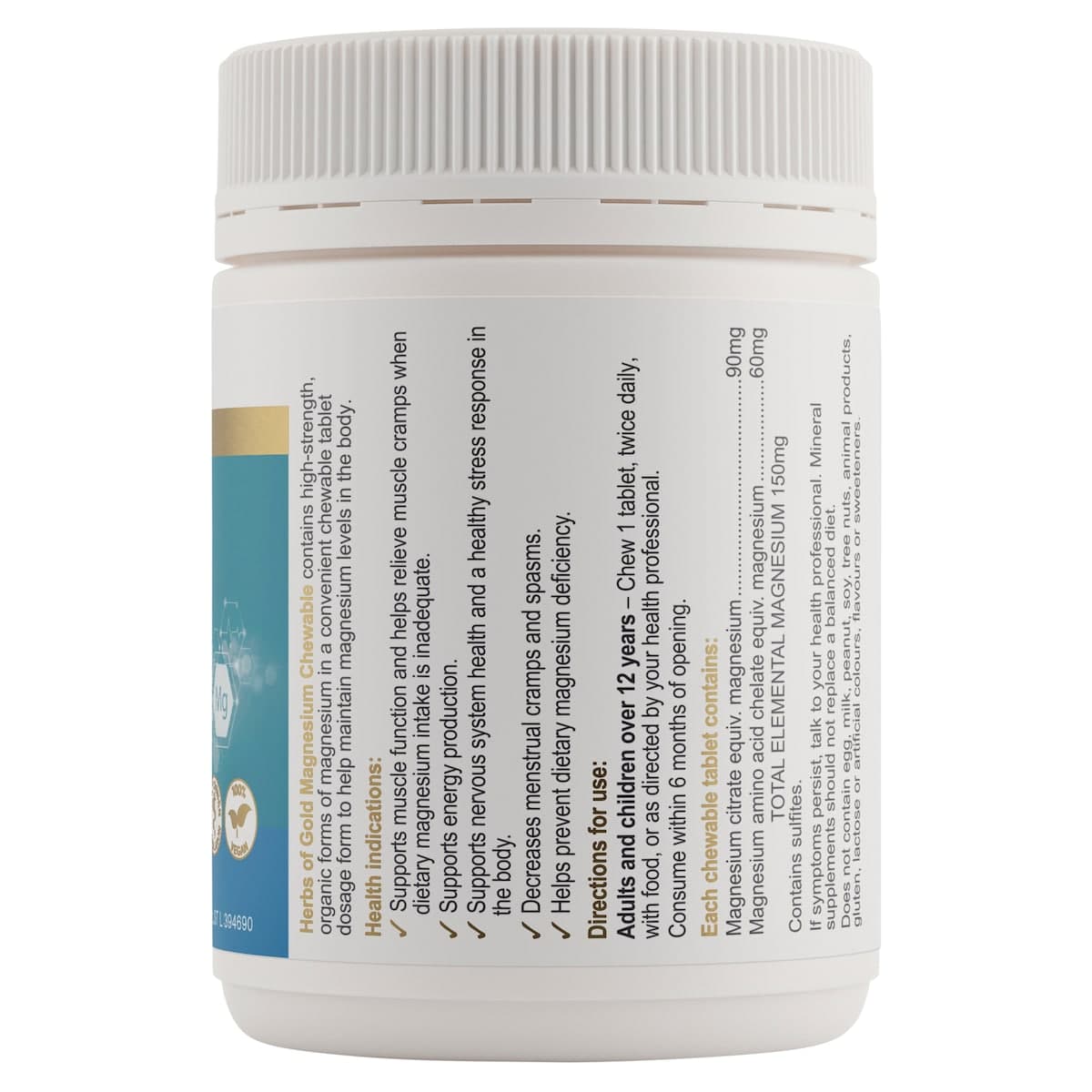 Thumbnail Herbs of Gold Magnesium Chewable 60 Tablets