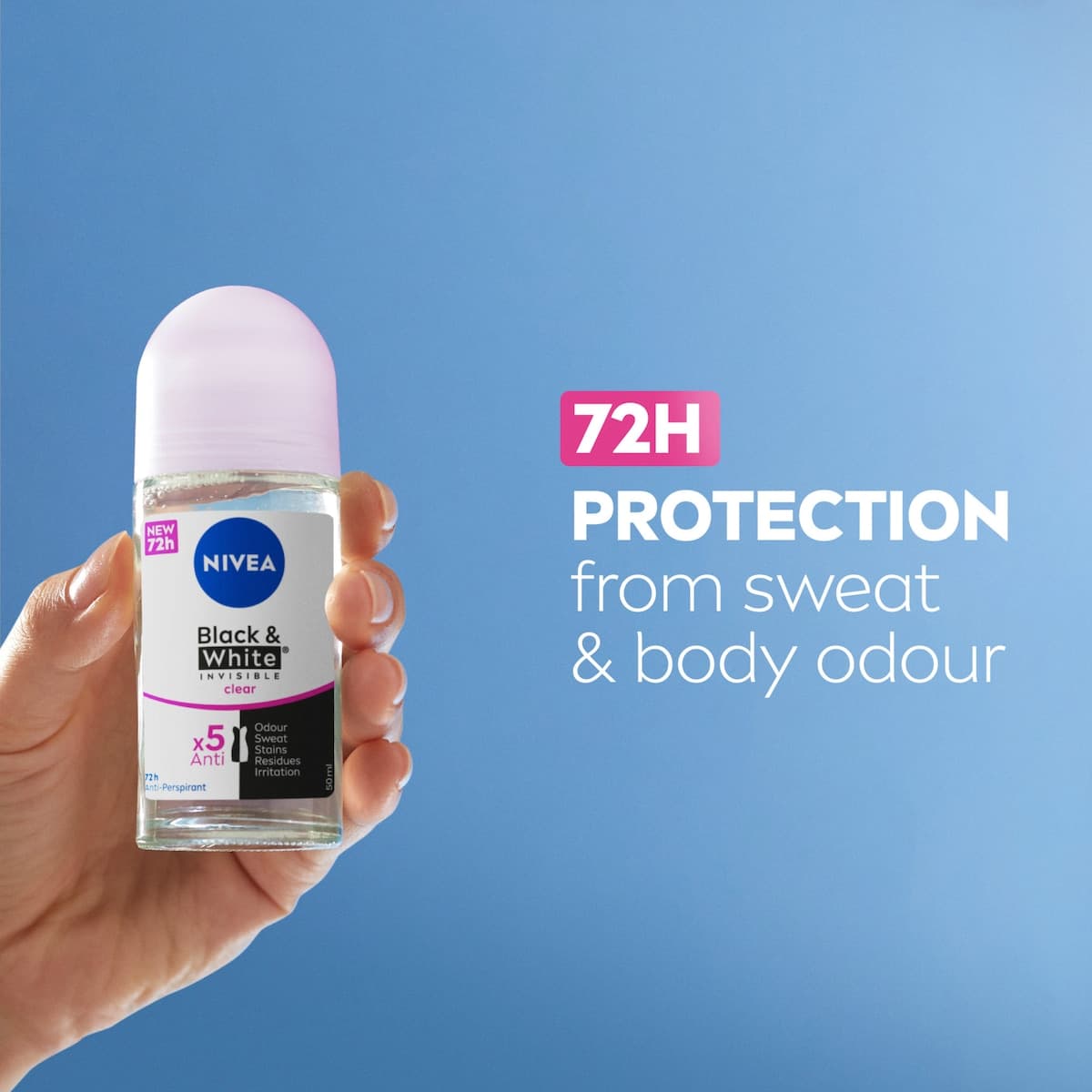 Thumbnail Nivea Invisible Black & White Clear Roll-on Deodorant 50ml