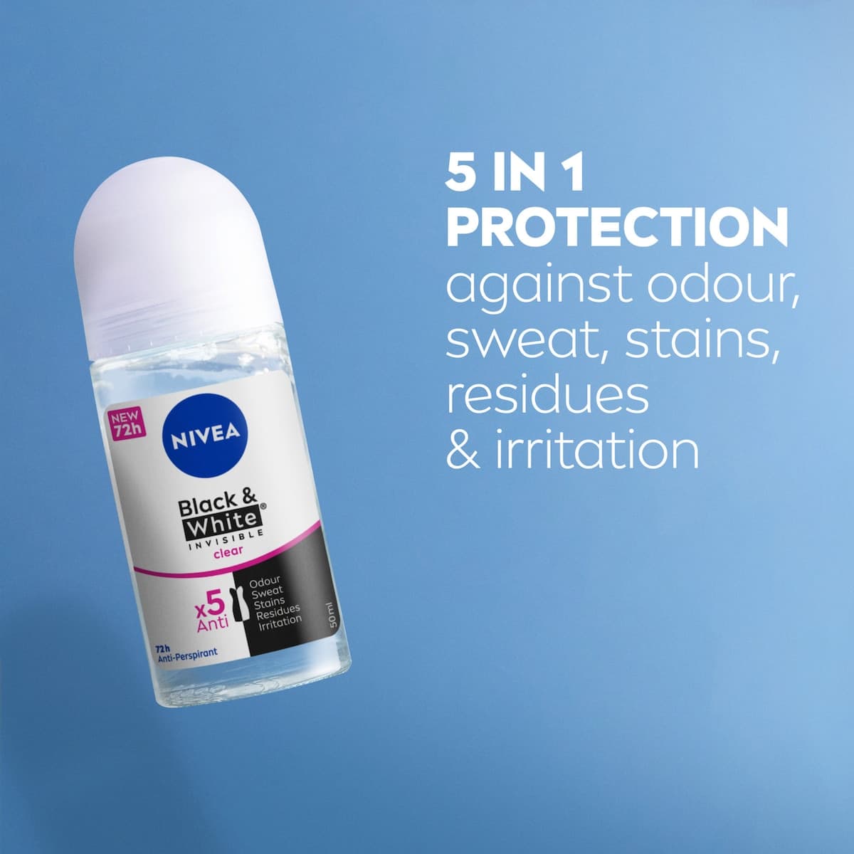 Thumbnail Nivea Invisible Black & White Clear Roll-on Deodorant 50ml