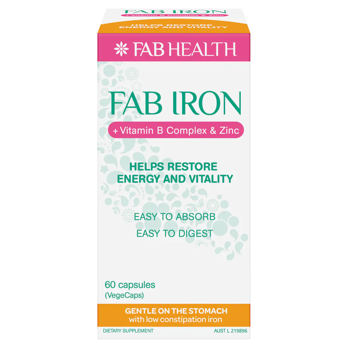 Thumbnail Fab Iron + Vitamin B + Zinc 60 Capsules