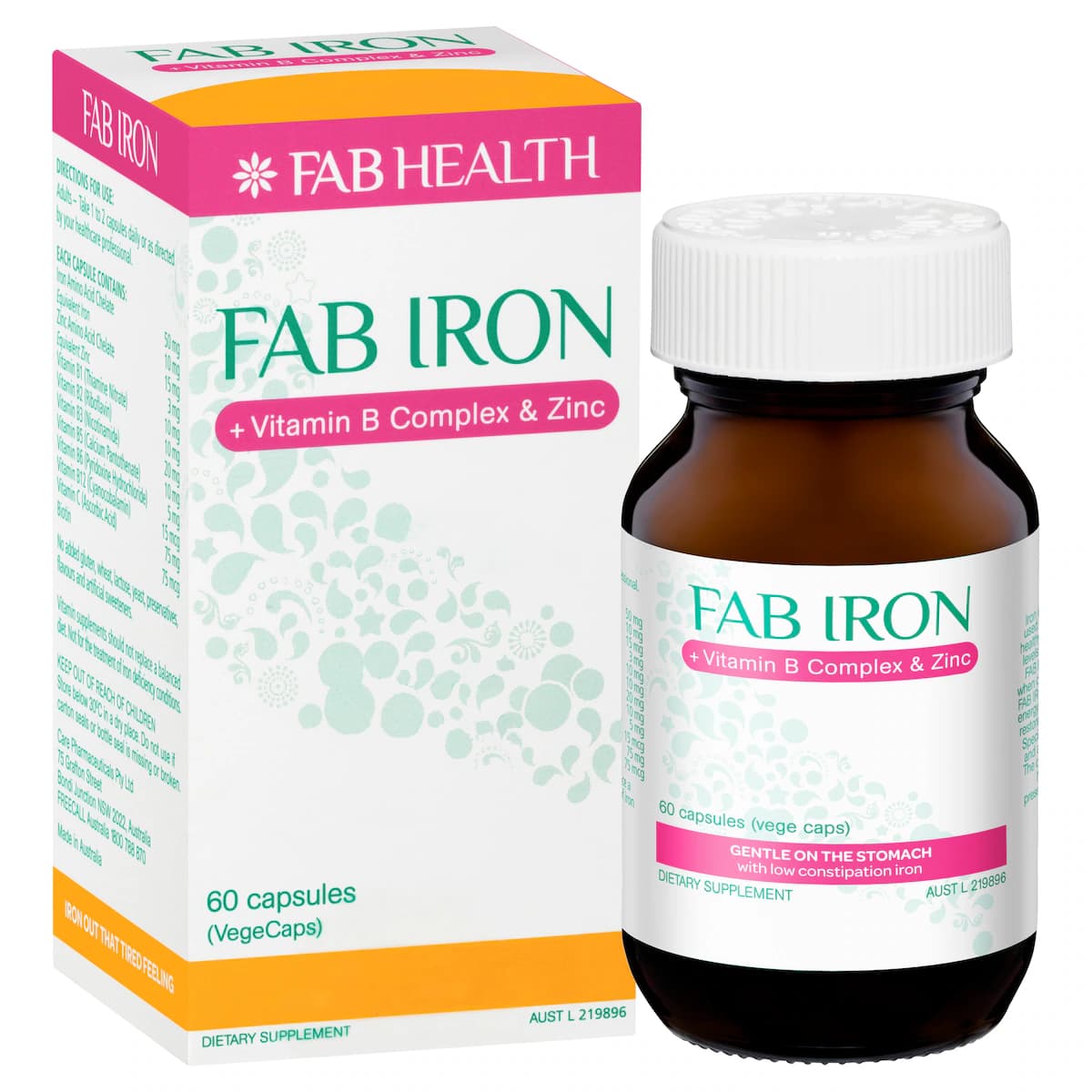 Thumbnail Fab Iron + Vitamin B + Zinc 60 Capsules
