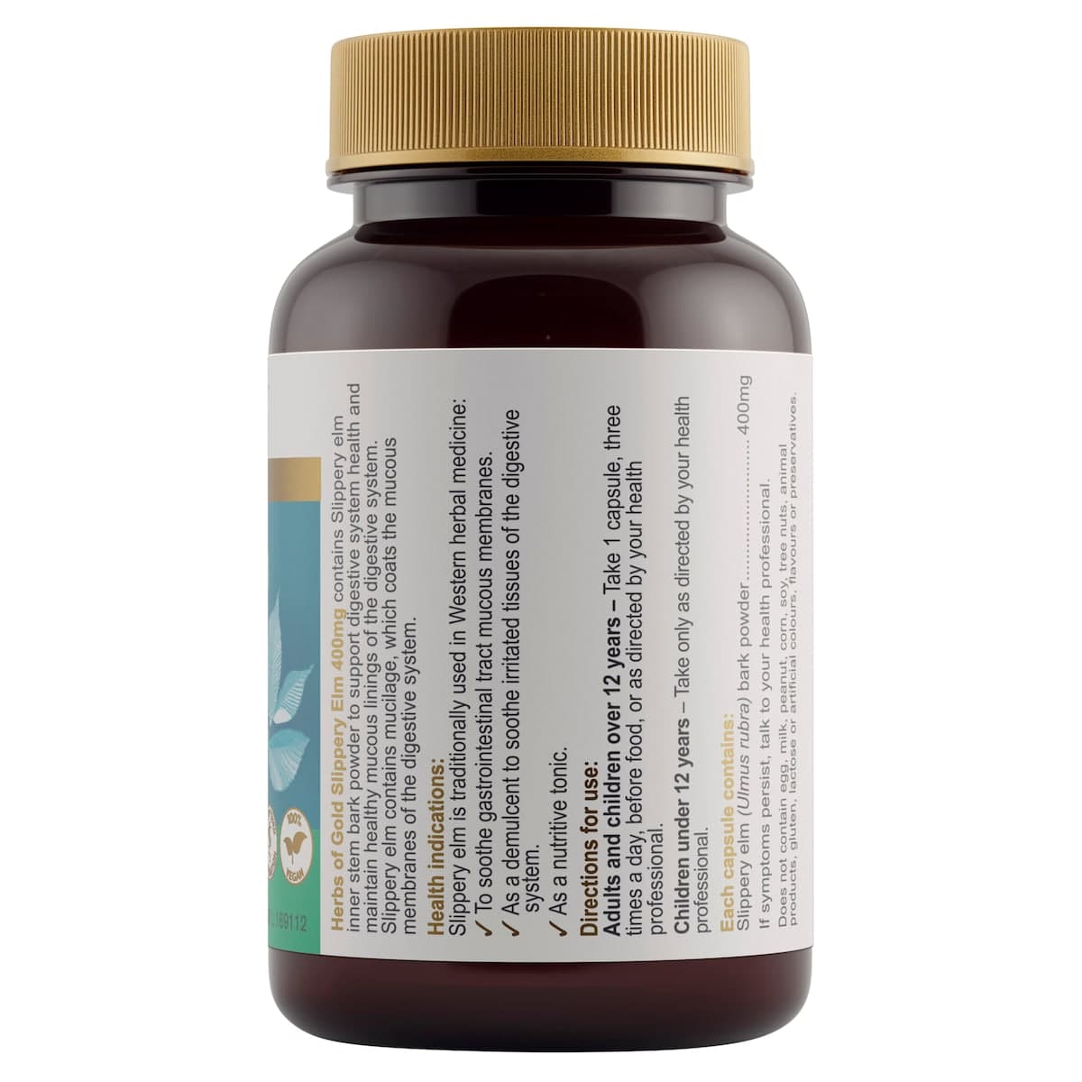 Thumbnail Herbs of Gold Slippery Elm 400mg 60 Capsules