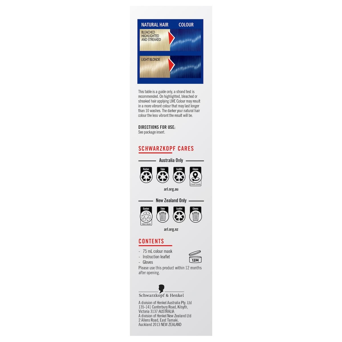 Thumbnail Schwarzkopf Live Hair Colour Ultra Brights Electric Blue 75ml