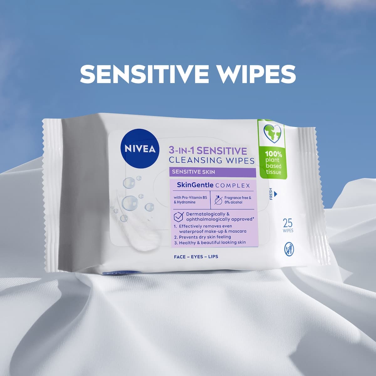 Thumbnail Nivea 3in1 Sensitive Facial Cleansing Wipes 25 Pack