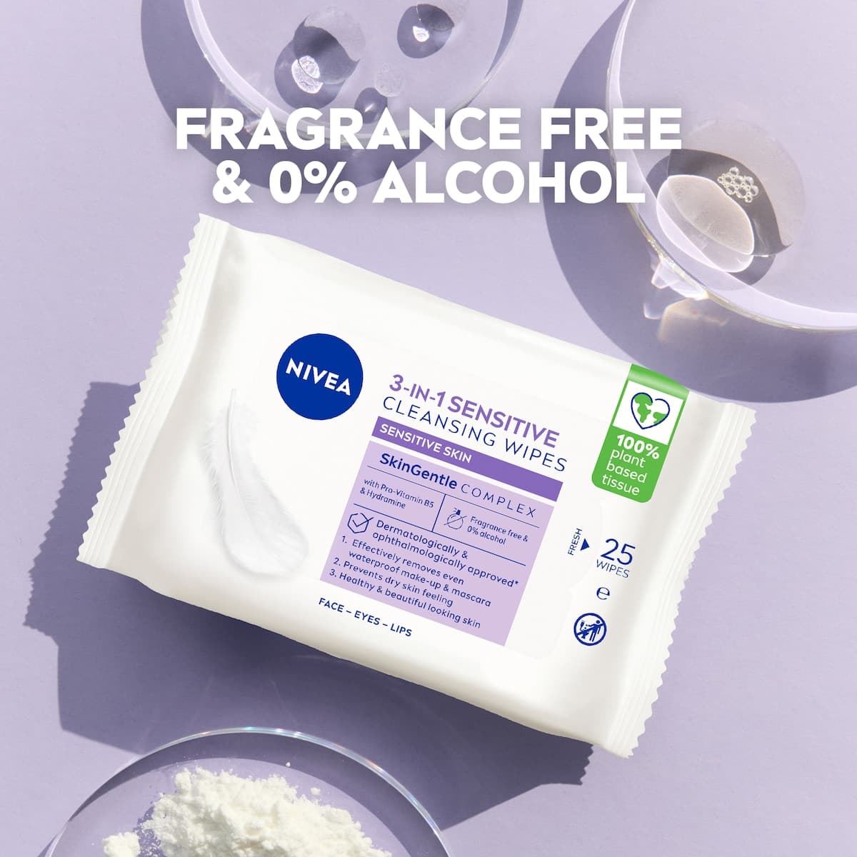 Thumbnail Nivea 3in1 Sensitive Facial Cleansing Wipes 25 Pack