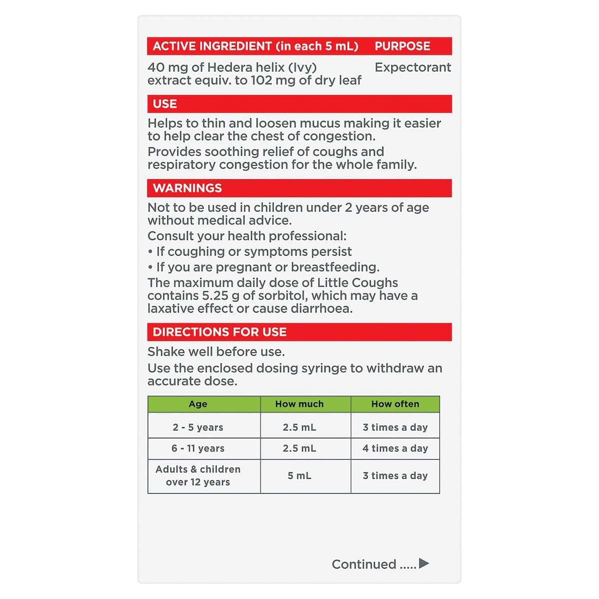 Thumbnail Little Coughs Oral Liquid Original 100mL