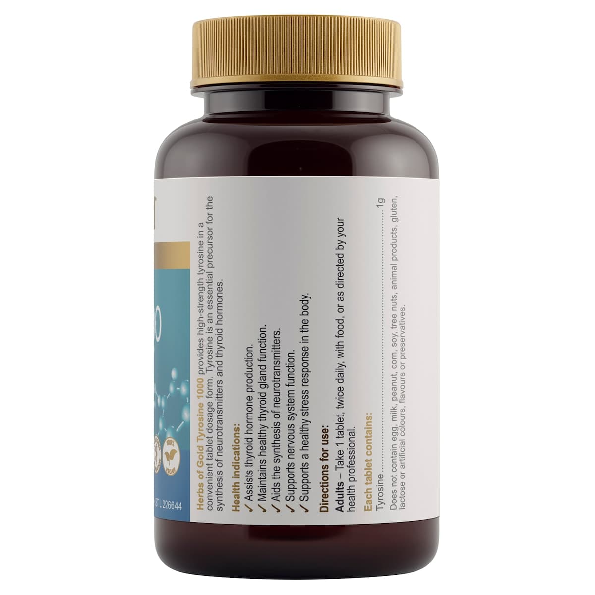 Thumbnail Herbs of Gold Tyrosine 1000 60 Tablets