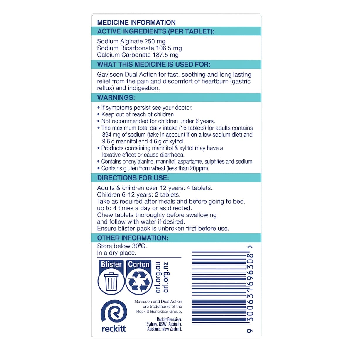 Thumbnail Gaviscon Dual Action Mixed Berry Chewable Tablets 16 Pack