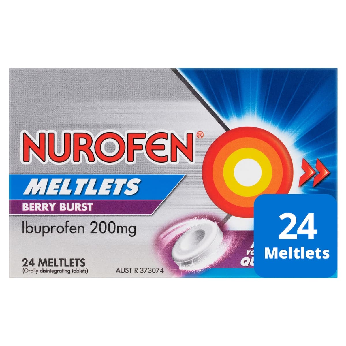 Thumbnail Nurofen Meltlets Ibuprofen Pain Relief Berry Burst 24 Tablets
