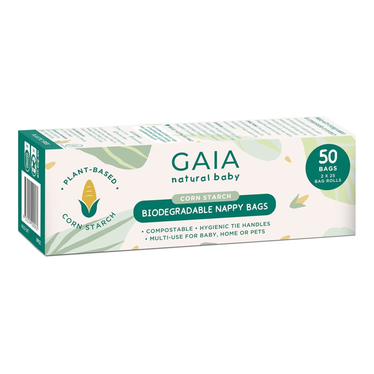 Thumbnail Gaia Natural Baby Biodegradable Nappy Bags 50 Pack