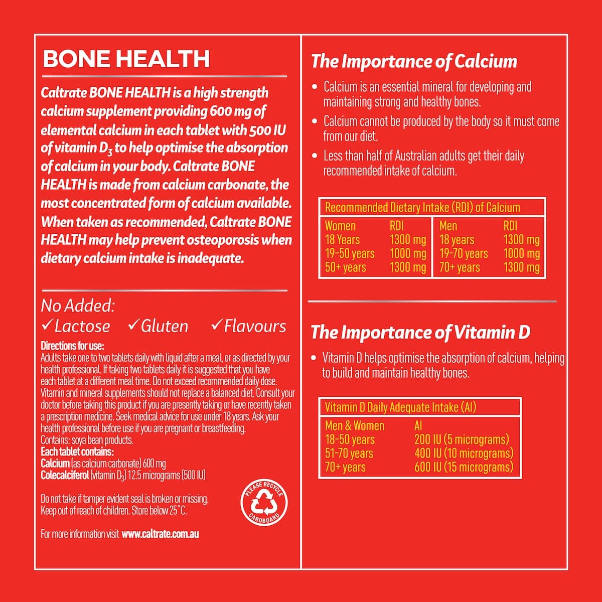 Thumbnail Caltrate Bone Health 100 Tablets