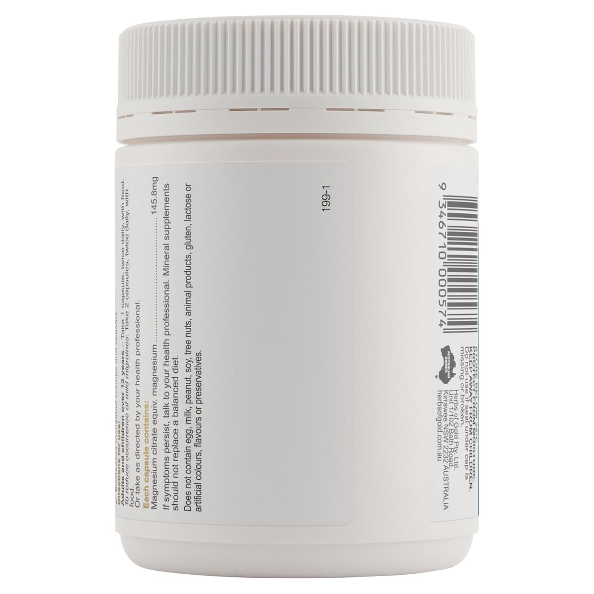 Thumbnail Herbs of Gold Magnesium Citrate 900 120 Capsules