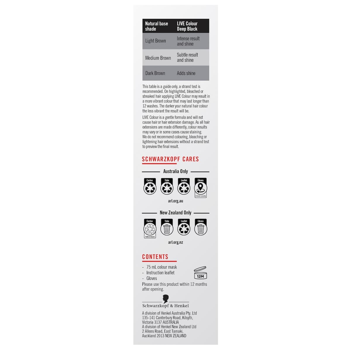 Thumbnail Schwarzkopf Live Colour Deep Black 75ml