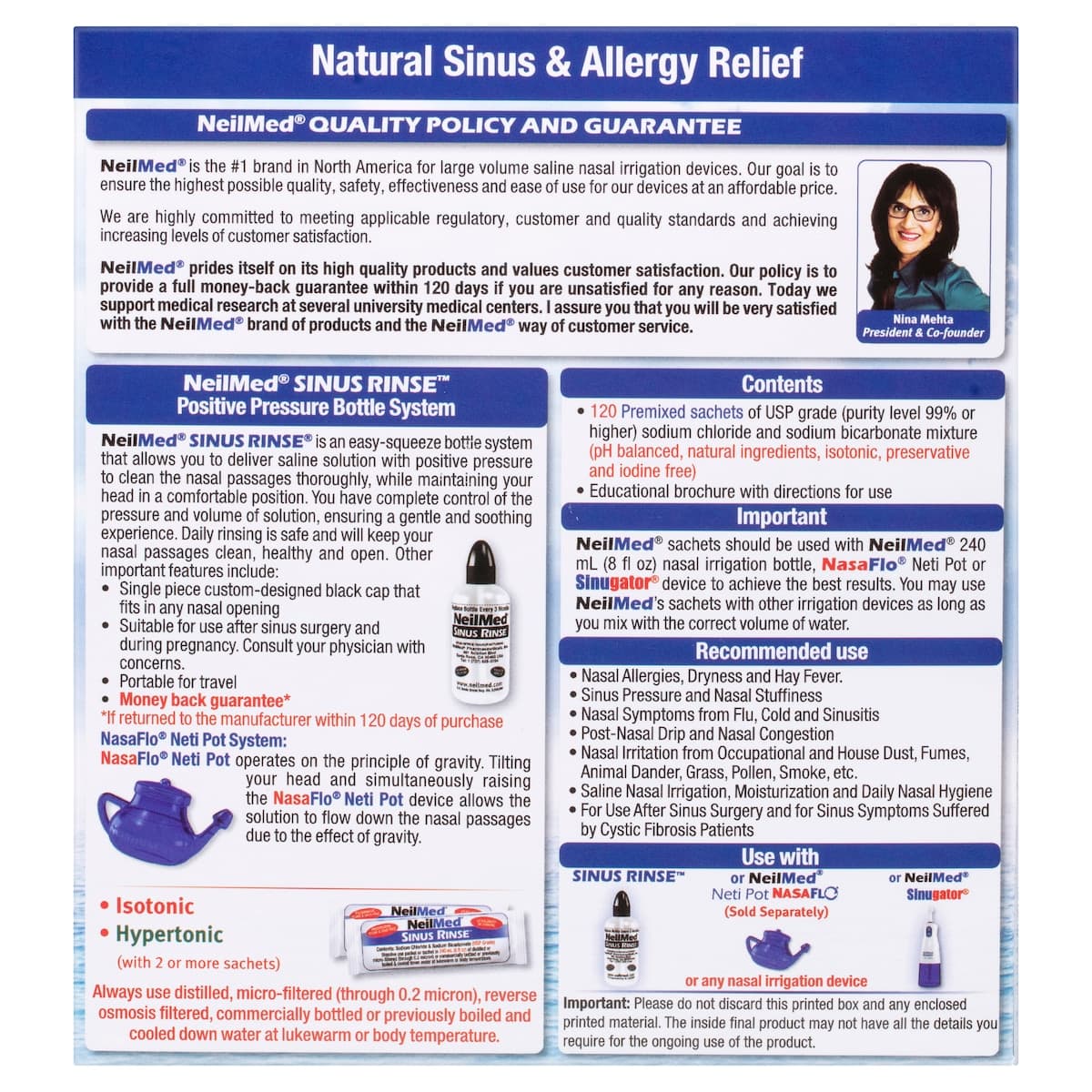 Thumbnail NeilMed Sinus Rinse Premixed 120 Sachets