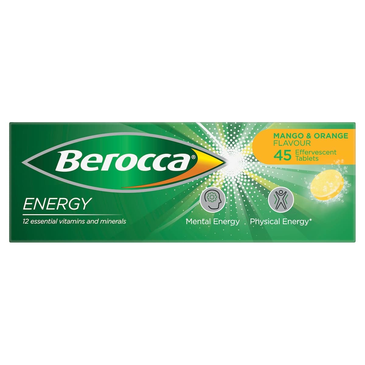 Thumbnail Berocca Energy Mango & Orange 45 Effervescent Tablets