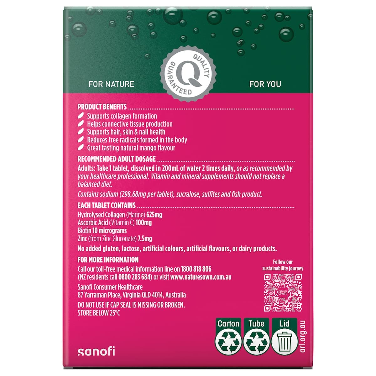 Thumbnail Nature's Own Effervescent Collagen + Skin Support Tablets 60 Pack