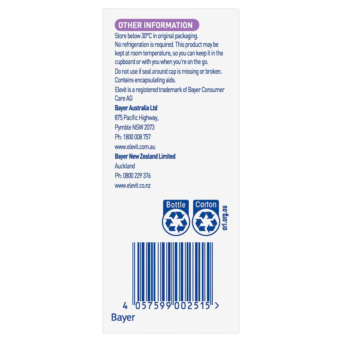 Thumbnail Elevit Probiotics For Immunity & Gut Health 30 Capsules