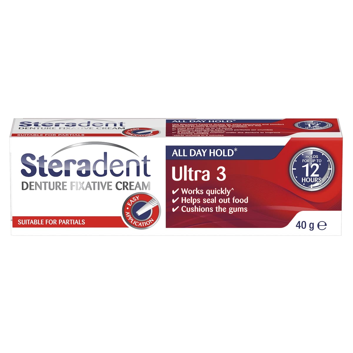 Thumbnail Steradent Ultra 3 Denture Fixative Cream Extra Strong Hold 40g