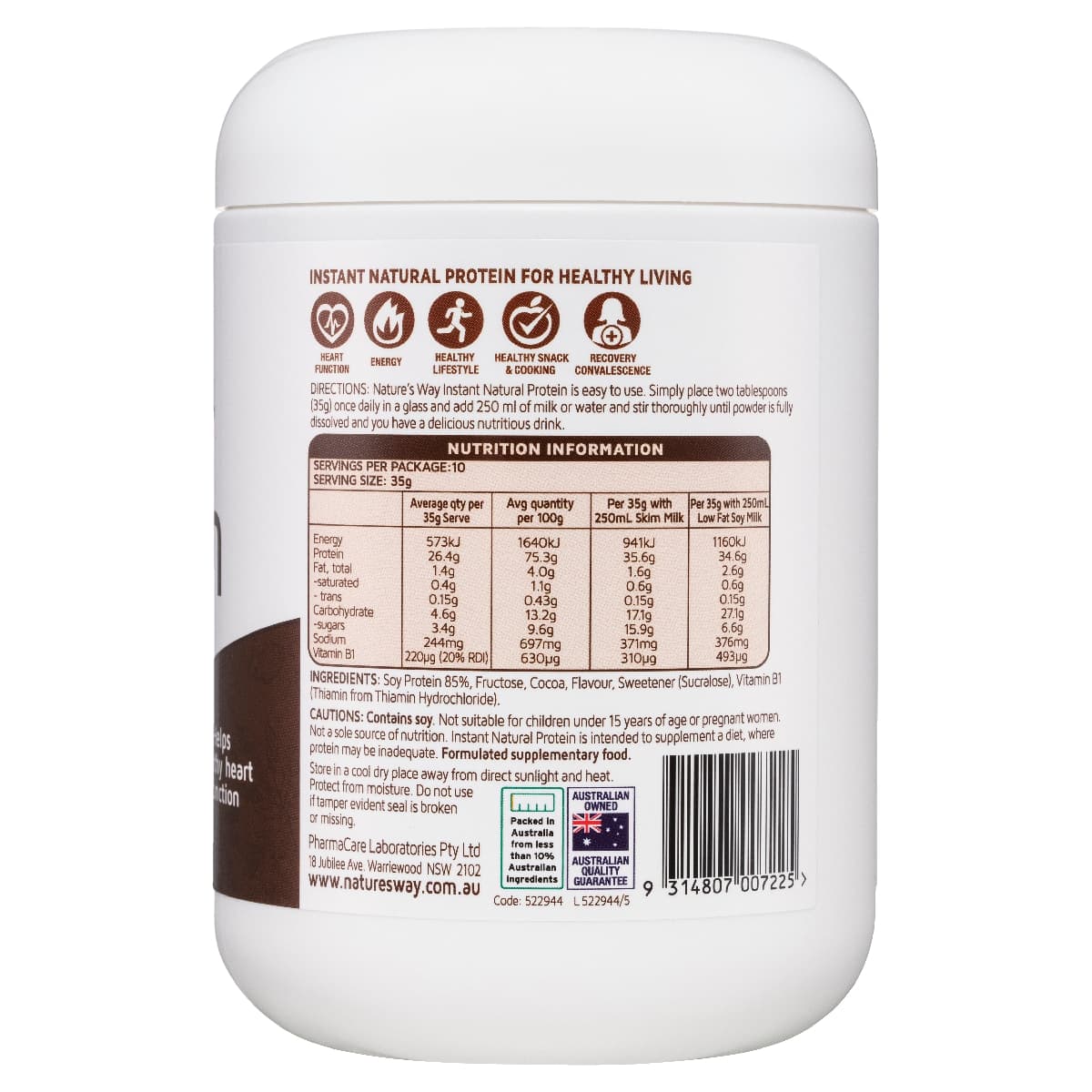 Thumbnail Nature's Way Instant Natural Plant Based Protein Chocolate 375g