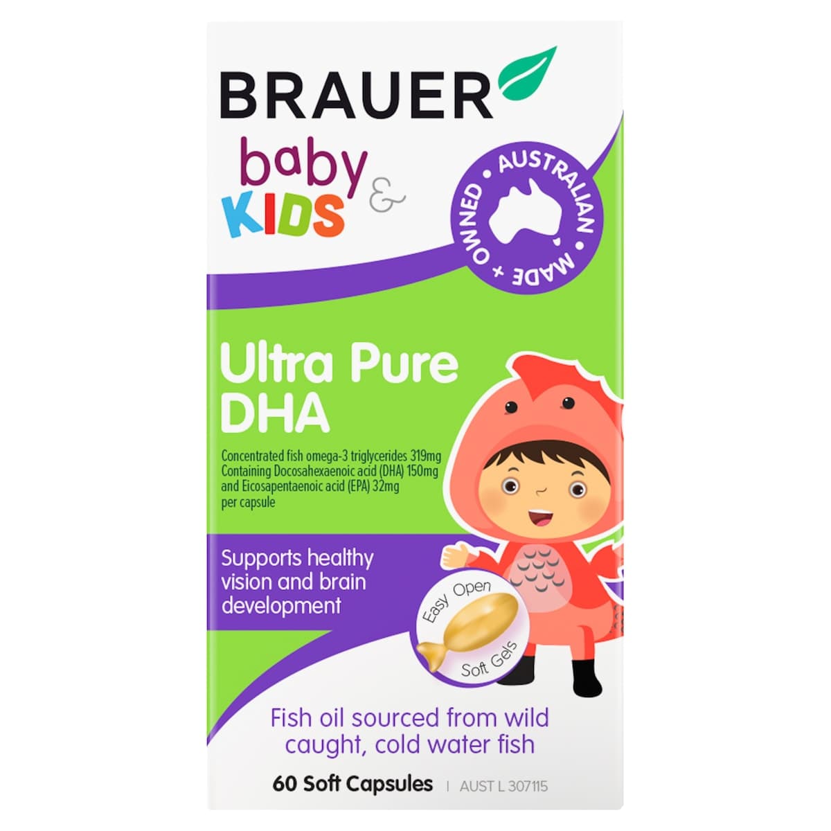 Thumbnail Brauer Baby & Kids Ultra Pure DHA 60 Soft Gels