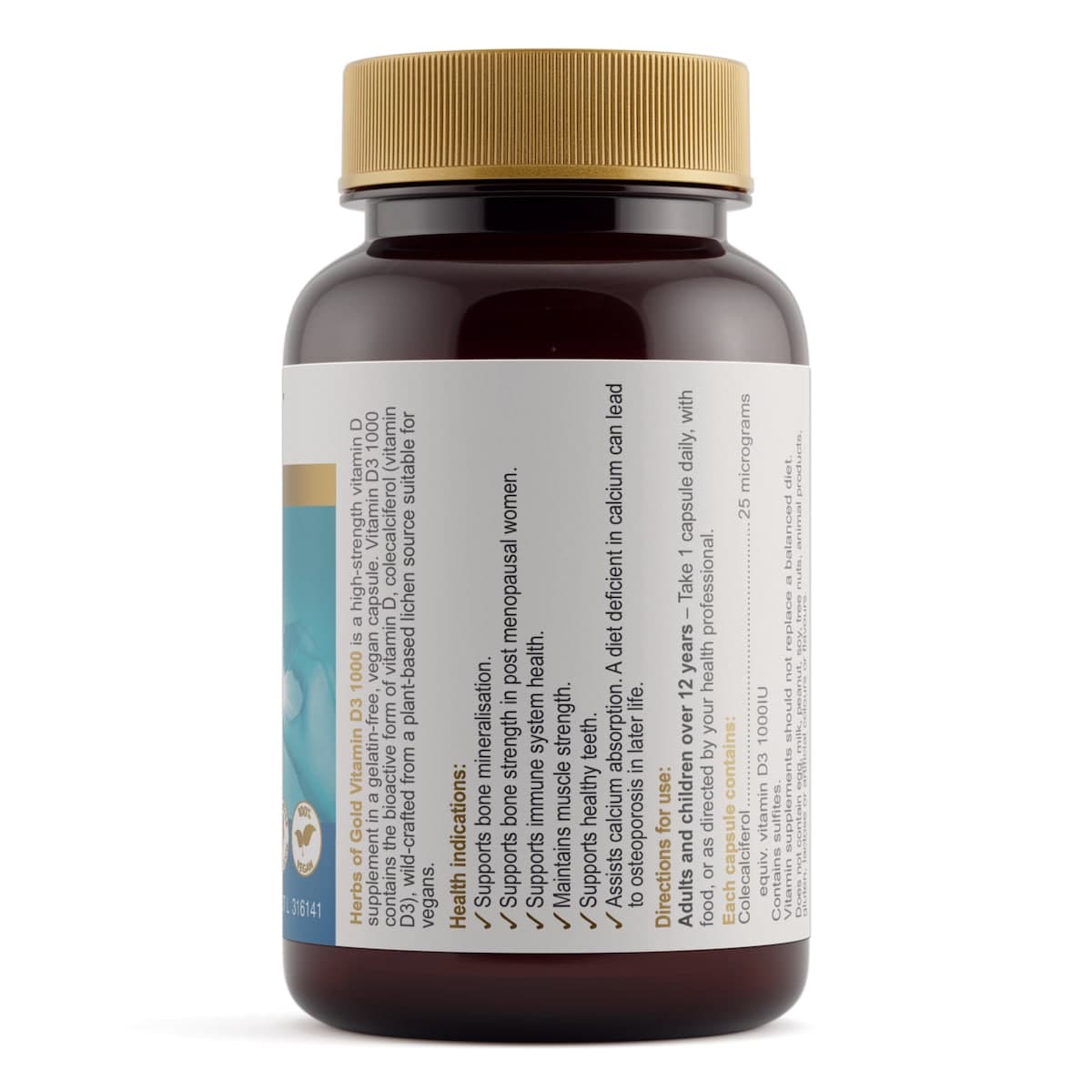 Thumbnail Herbs of Gold Vitamin D3 1000 120 Capsules
