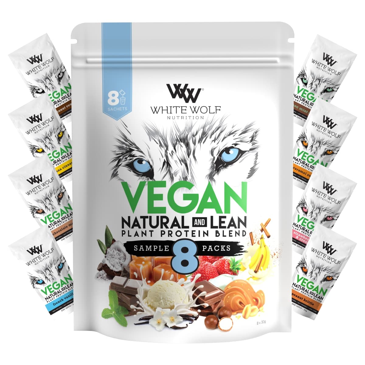 Thumbnail White Wolf Nutrition Natural+Lean Blend Sampler 8 X 30g