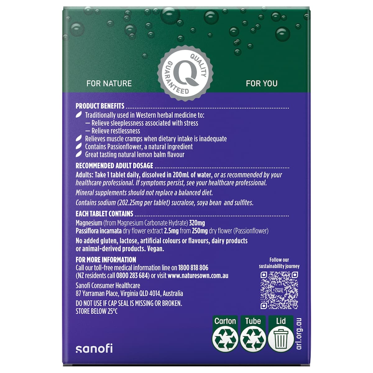 Thumbnail Nature's Own Effervescent Magnesium + Sleep Tablets 60 Pack