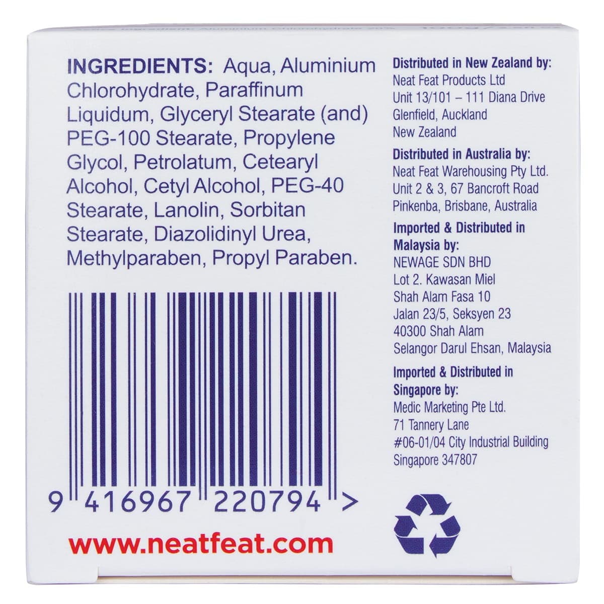 Thumbnail Neat 3B Action Chafing & Sweat Rash Cream 100g