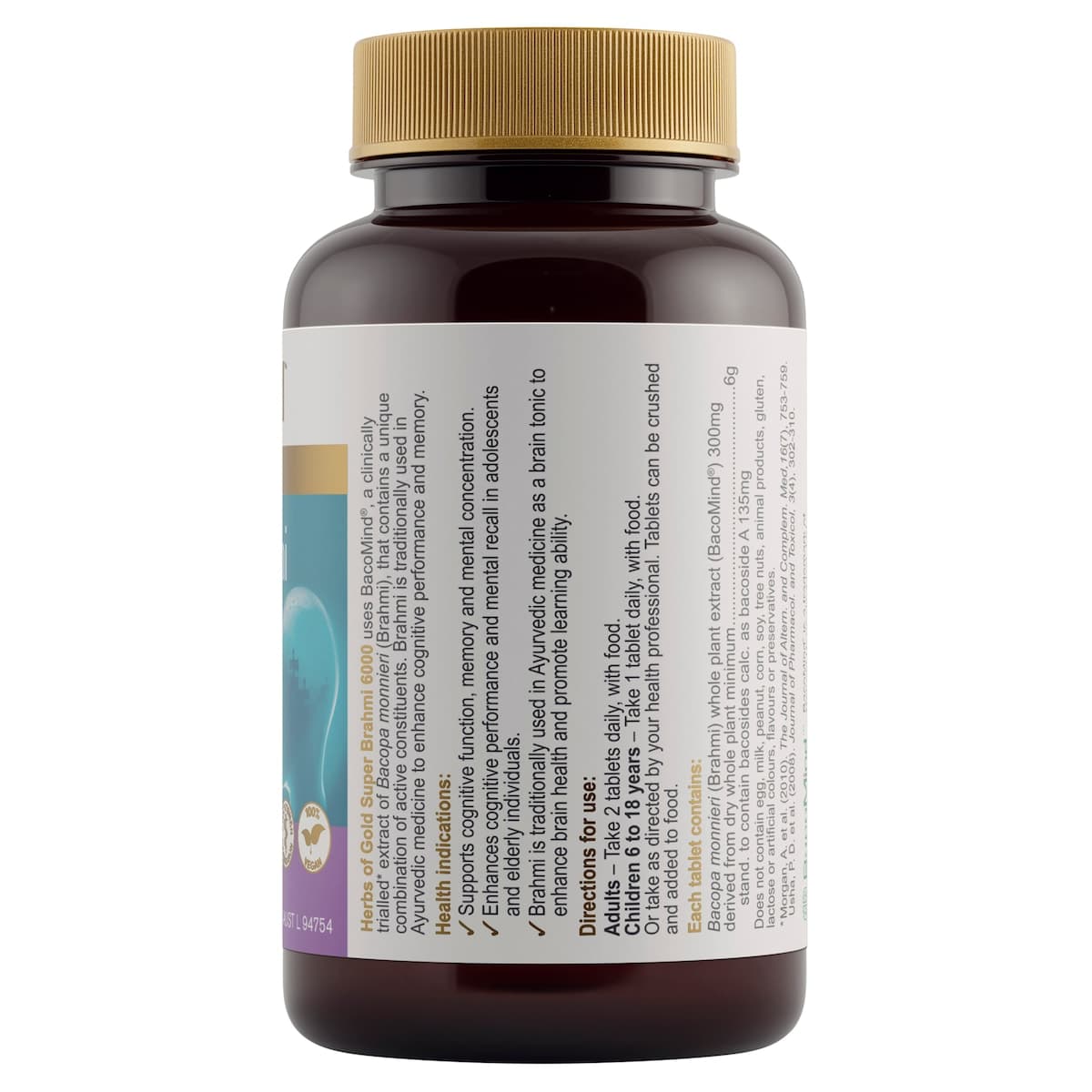 Thumbnail Herbs of Gold Super Brahmi 6000 60 Tablets