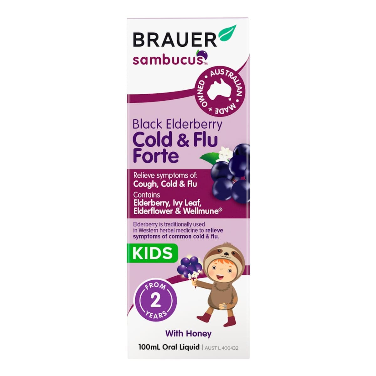 Thumbnail Brauer Sambucus Black Elderberry Kids Cold & Flu Forte 100ml