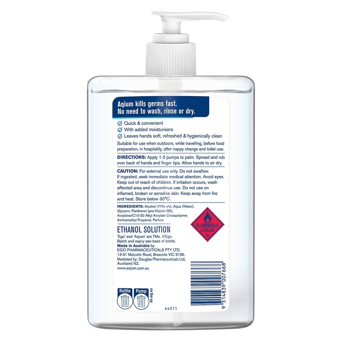 Thumbnail Ego Aqium Antibacterial Hand Sanitiser 1 Litre