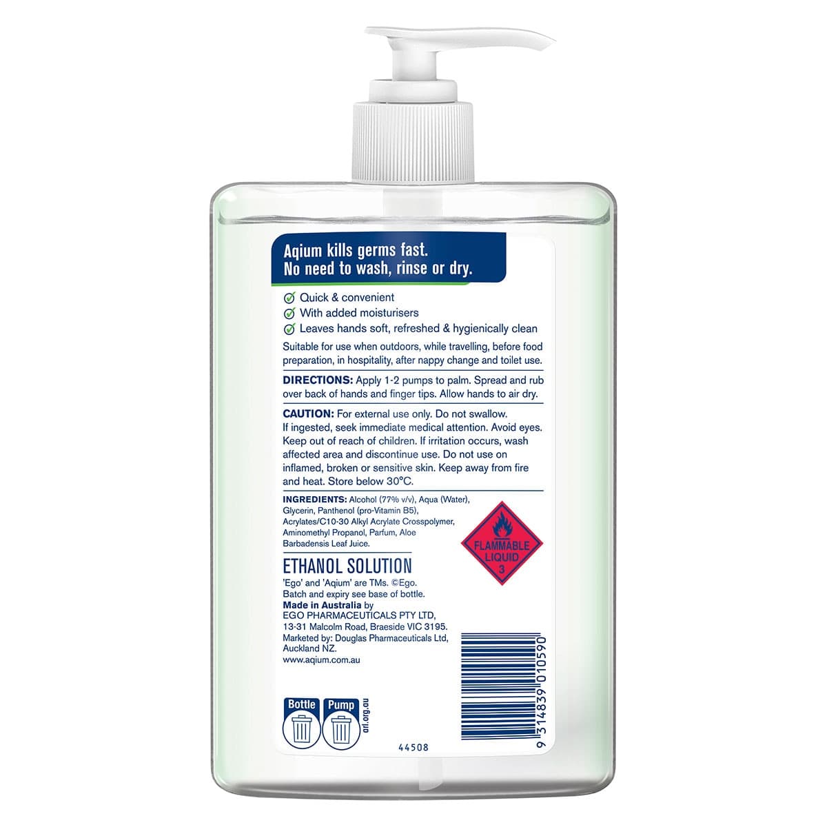 Thumbnail Ego Aqium Antibacterial Hand Sanitiser with Aloe 1 Litre