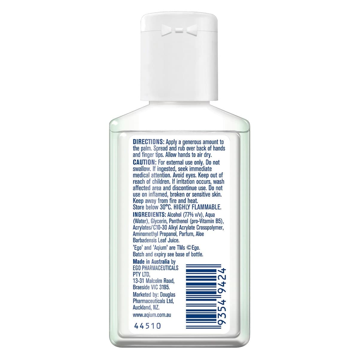 Thumbnail Ego Aqium Antibacterial Hand Sanitiser with Aloe 60ml