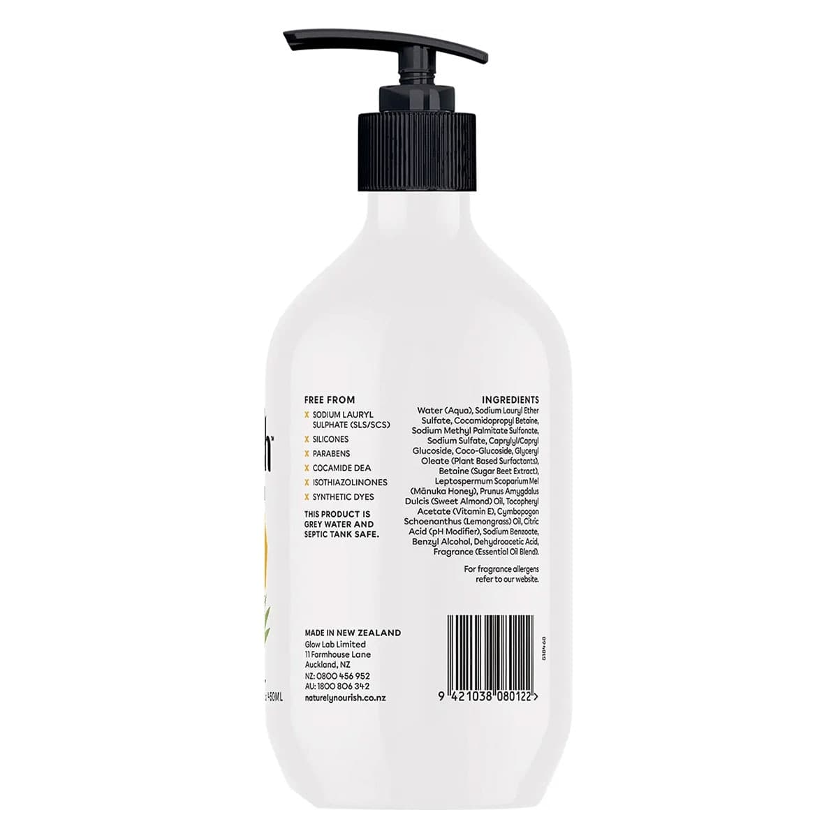 Thumbnail Naturely Nourish Hand Wash Lemongrass & Manuka Honey 450ml