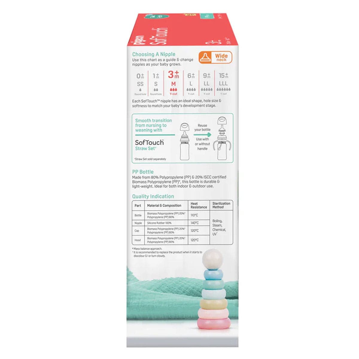 Thumbnail Pigeon SofTouch PP Baby Bottle 3+ Months 2 x 240ml