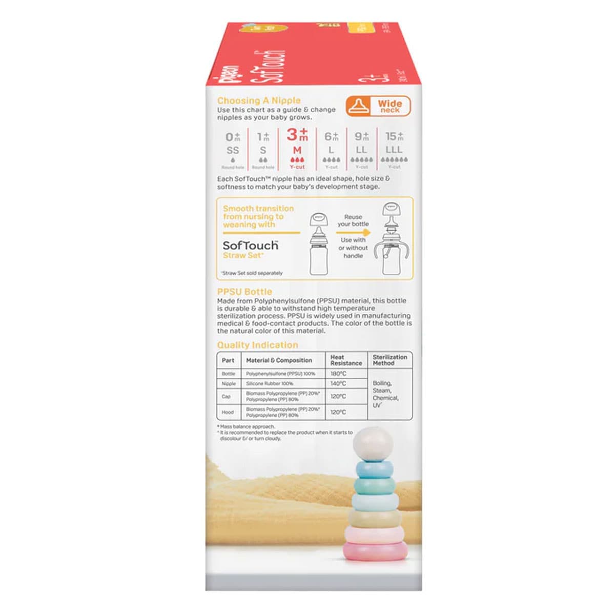Thumbnail Pigeon SofTouch PPSU Baby Bottle 3+ Months 2 x 240ml