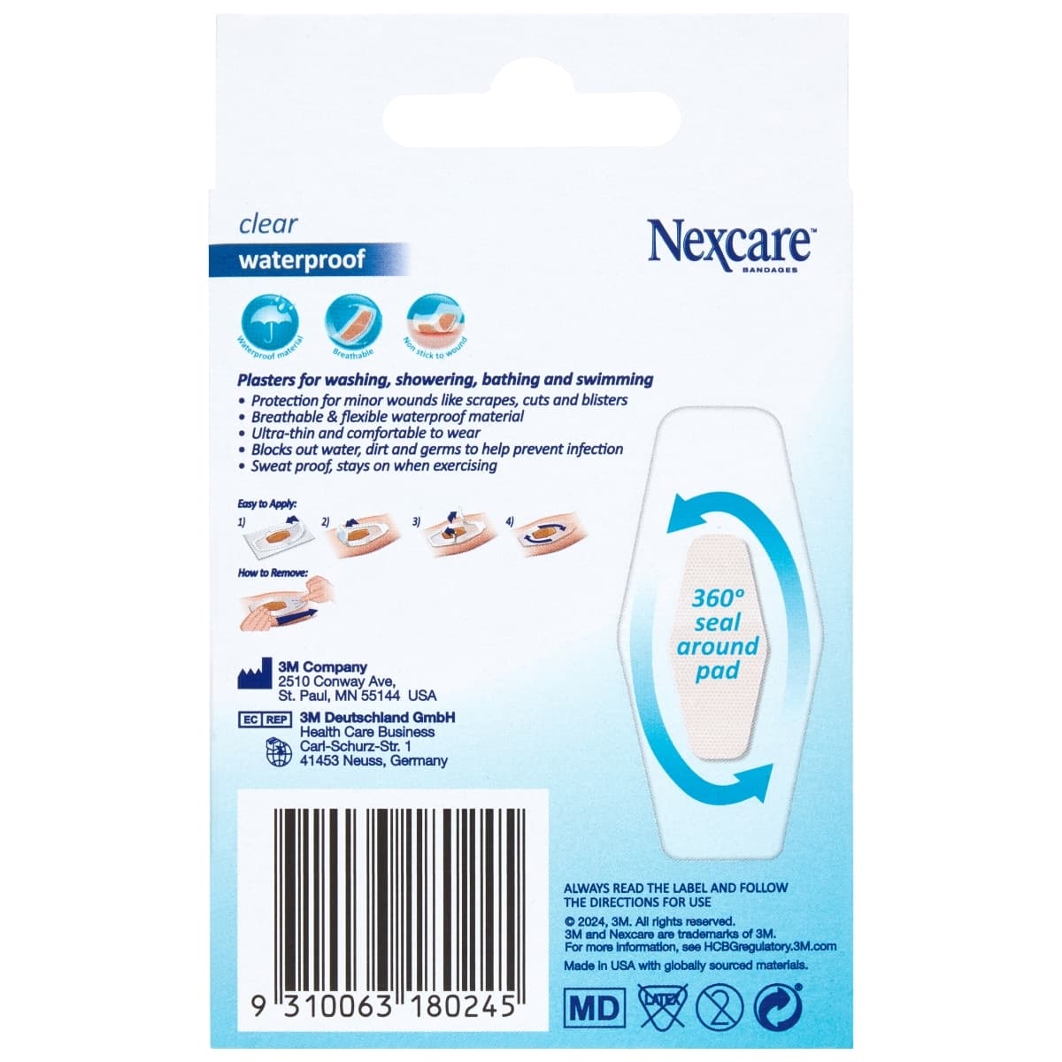 Thumbnail Nexcare Waterproof Clear Strips 26mm x 57mm 20 Pack