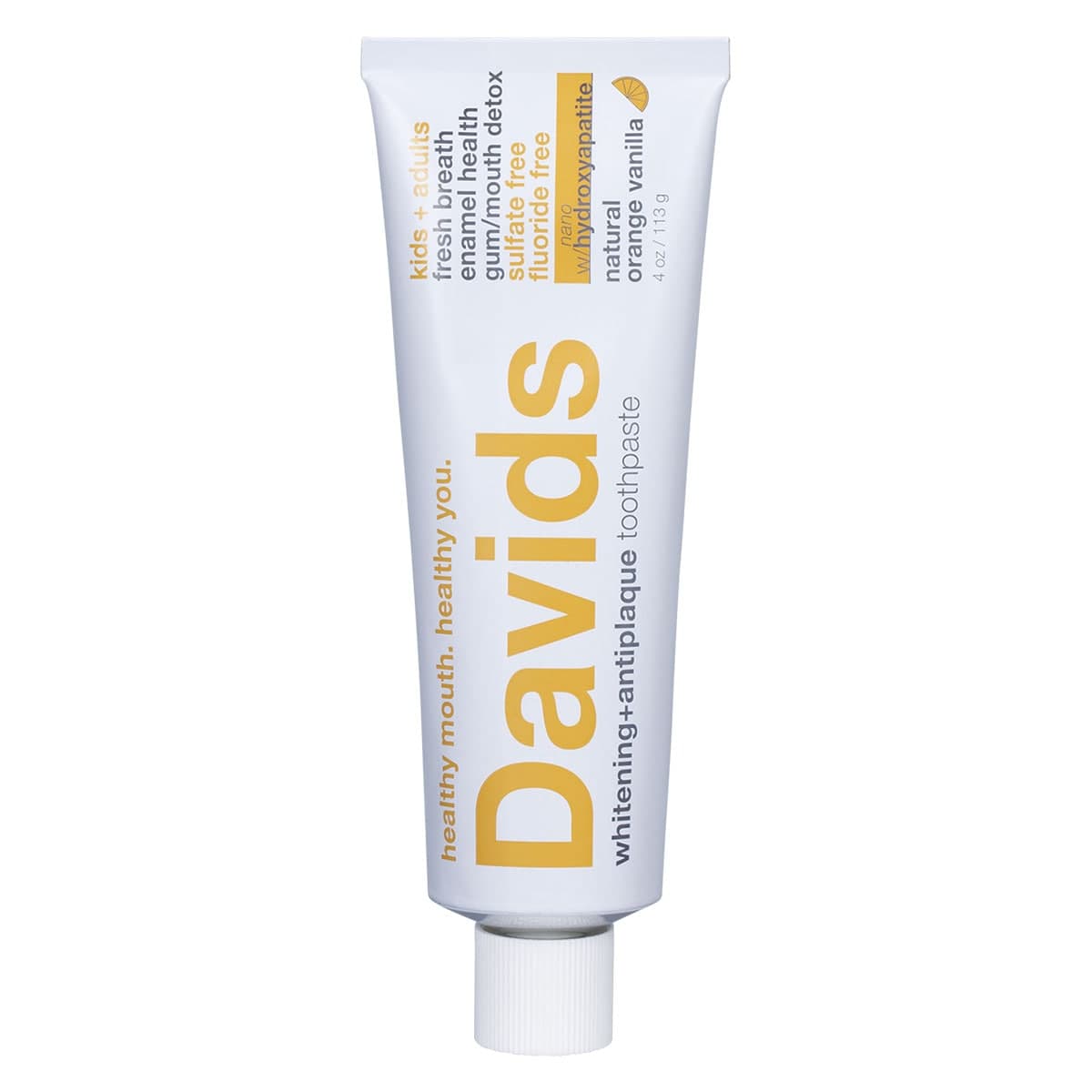 Thumbnail Davids Whitening + Antiplaque Toothpaste With HA Orange Vanilla 113g