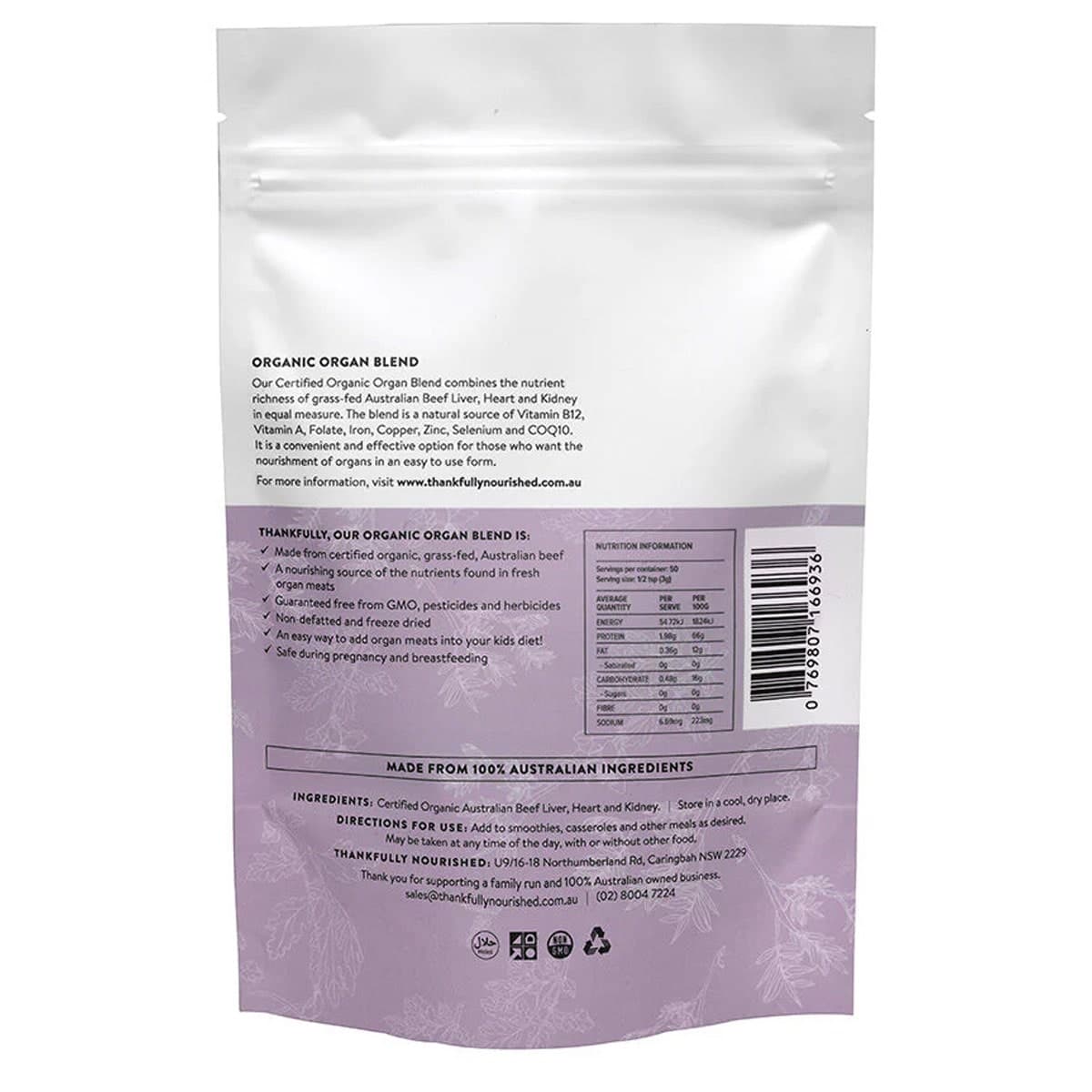 Thumbnail Thankfully Nourished Organic Organ Blend 150g