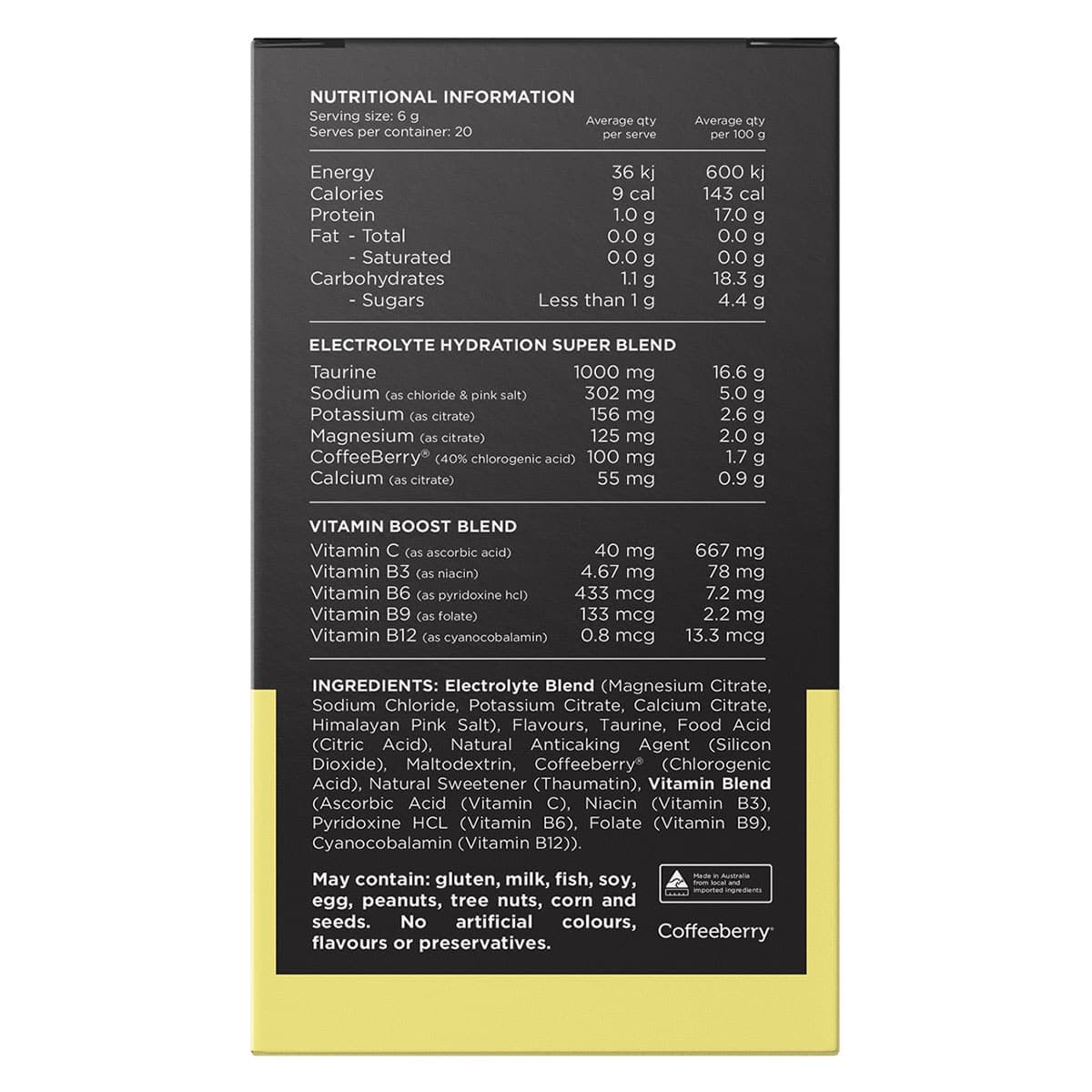 Thumbnail Switch Nutrition Hydrate Electrolytes Lemon Lime 20 x 6g Sachets