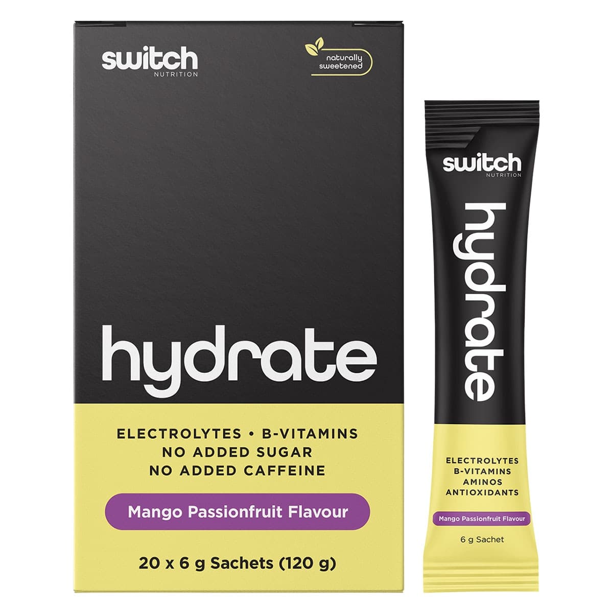 Thumbnail Switch Nutrition Hydrate Electrolytes Mango Passionfruit 20 x 6g Sachets