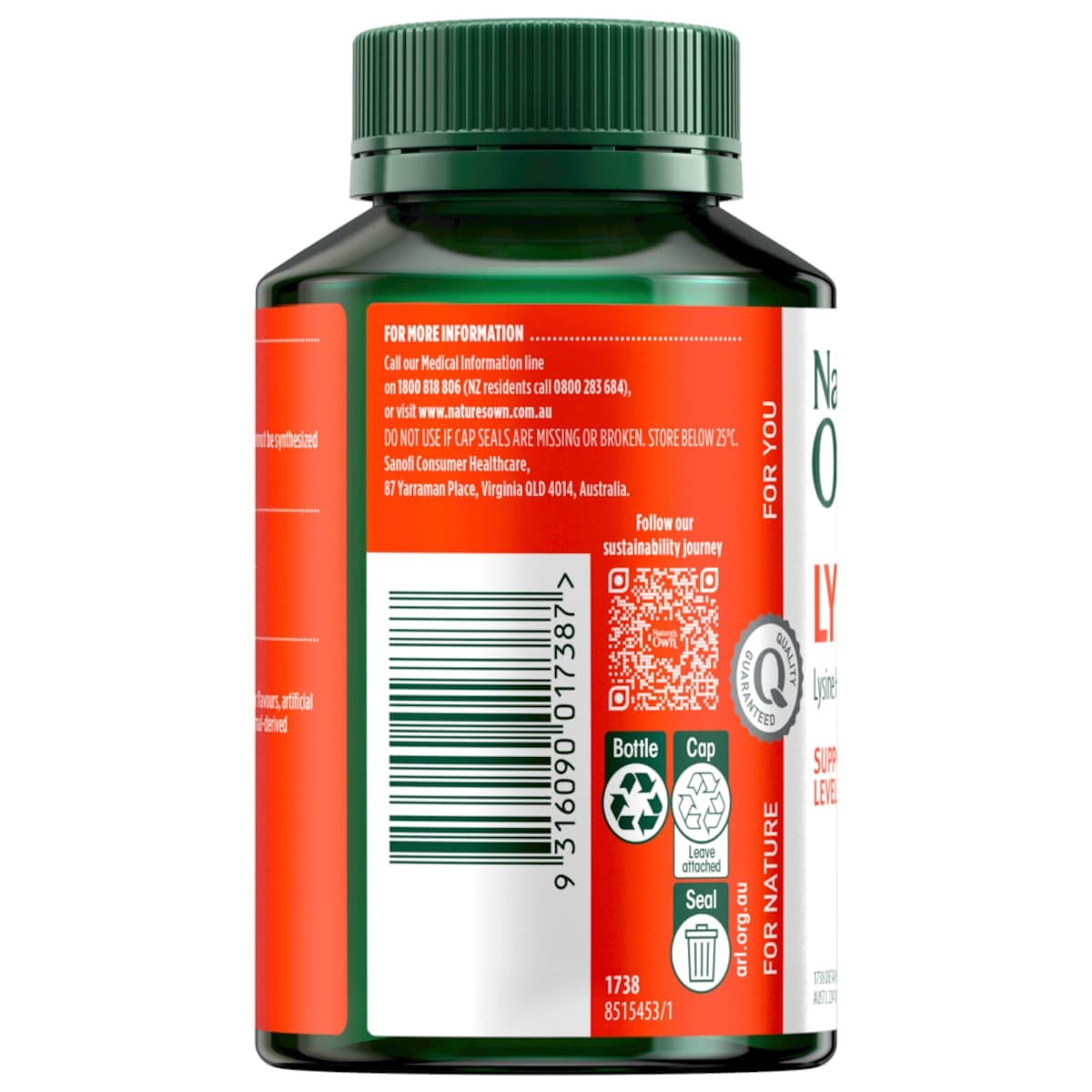 Thumbnail Nature's Own Lysine 1000mg 100 Tablets