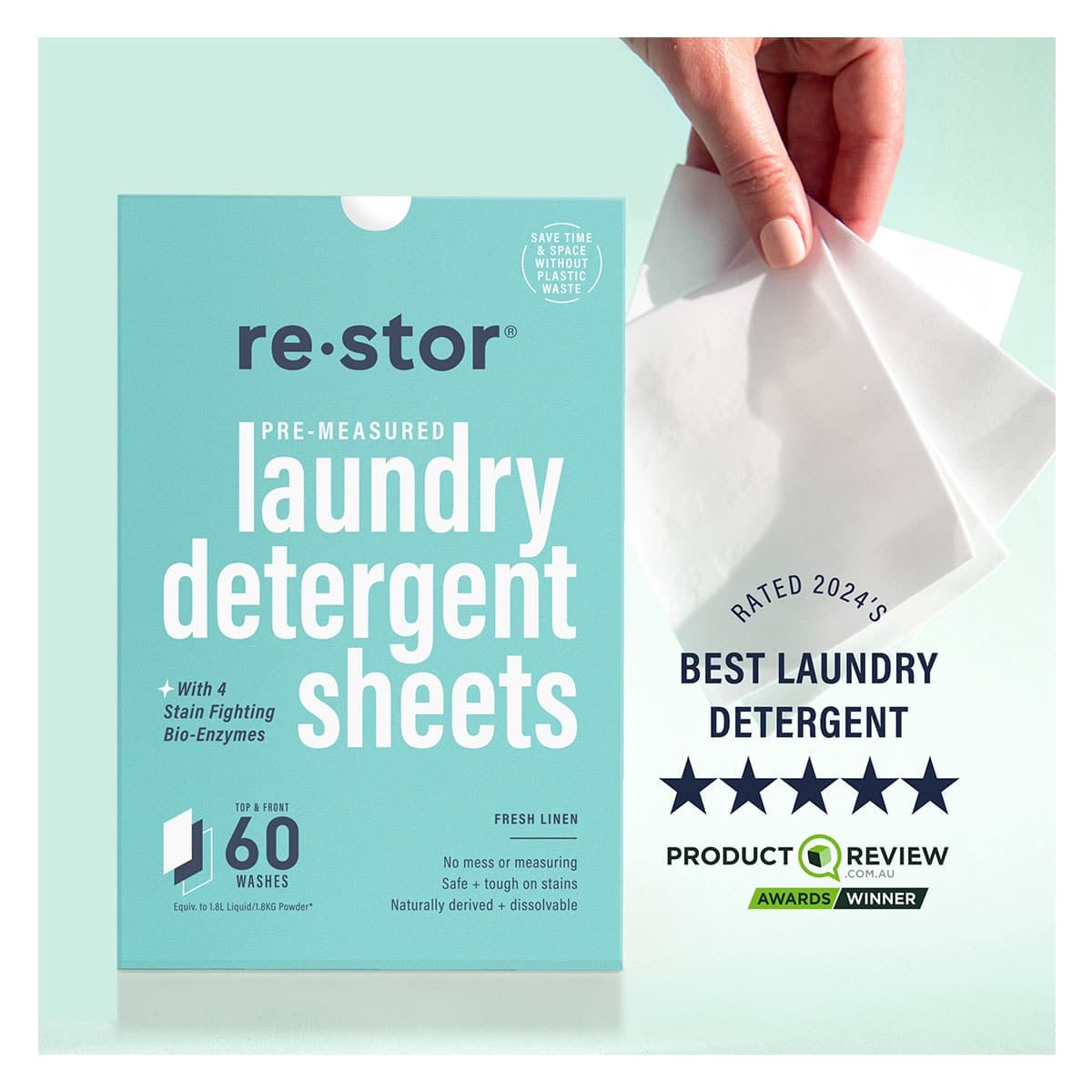 Thumbnail Restor Laundry Detergent Sheets Fresh Linen 60 Pack