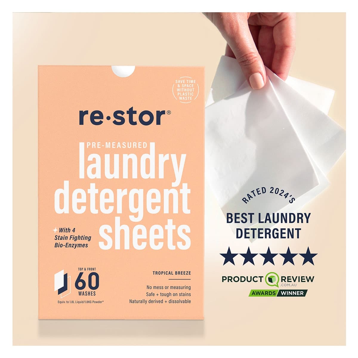 Thumbnail Restor Laundry Detergent Sheets Tropical Breeze 60 Pack