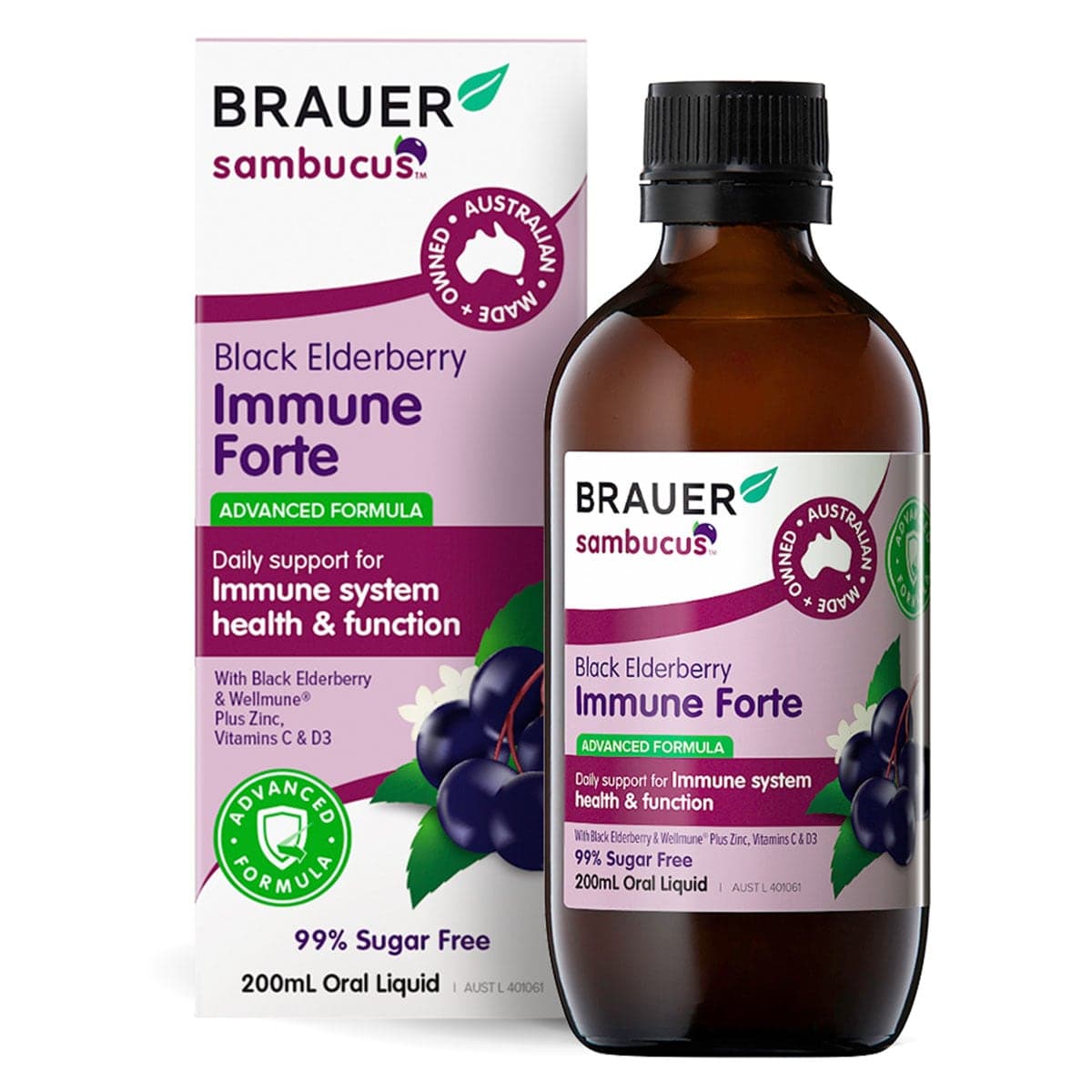 Thumbnail Brauer Sambucus Black Elderberry Adult Immune Forte Liquid 200ml